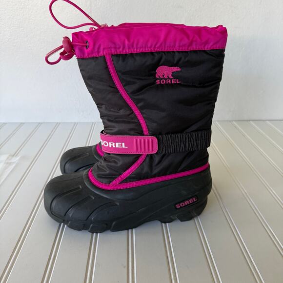 Sorel Pink Black Snow boots size 4 - Picture 2 of 8